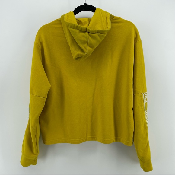 Puma Yellow Amplified Cropped Hooded Sweatshirt L - Picture 6 of 6